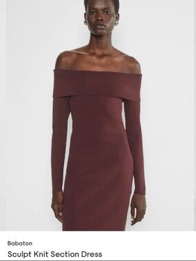 Aritzia Babaton Sculpt Knit Dress - Rich Maroon